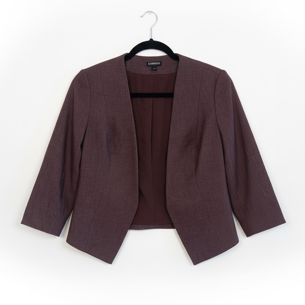 Express Maroon Open-Front Blazer - Picture 2 of 6